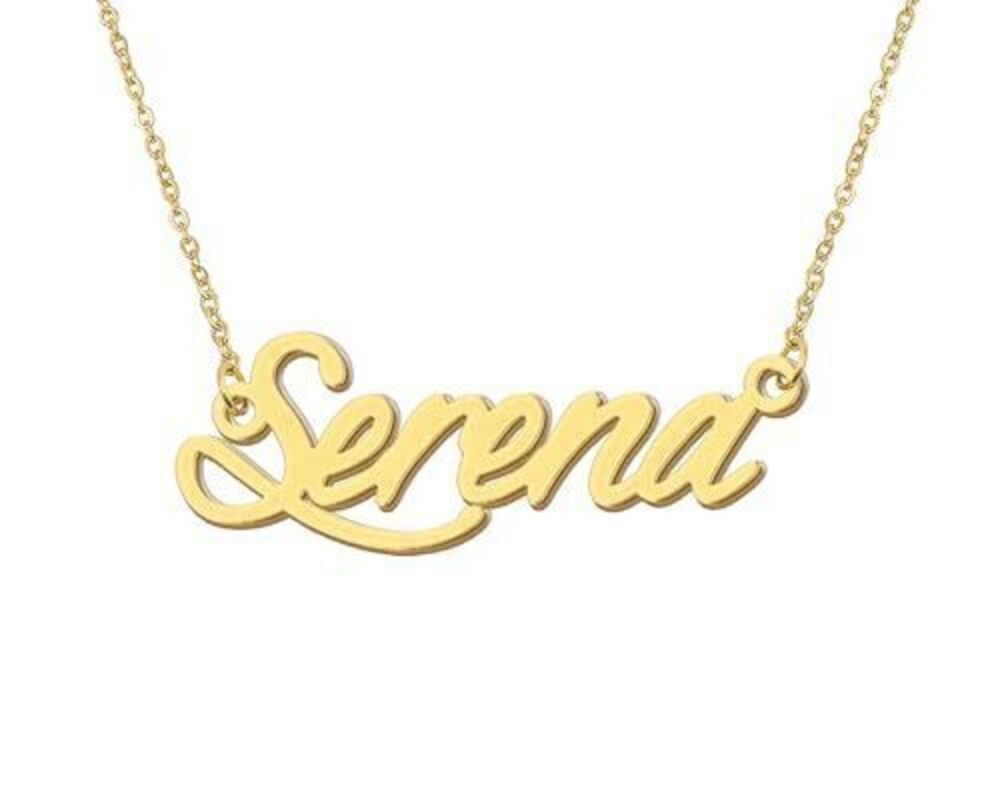 2277 Serena Necklace Initial Name Stainless Steel 18k Gold Plated Carrie